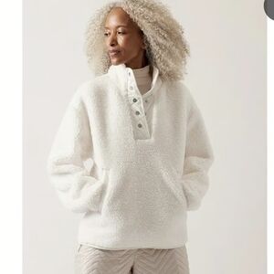 NWT athleta Cozy Sherpa Snap Sweatshirt